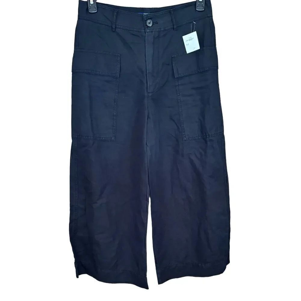 Polo Ralph Lauren Cropped Wide Leg Pants in Black NWT Size 8